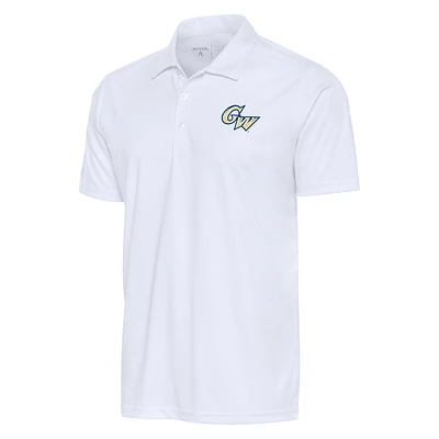 Men's Antigua  White George Washington University Tribute Polo