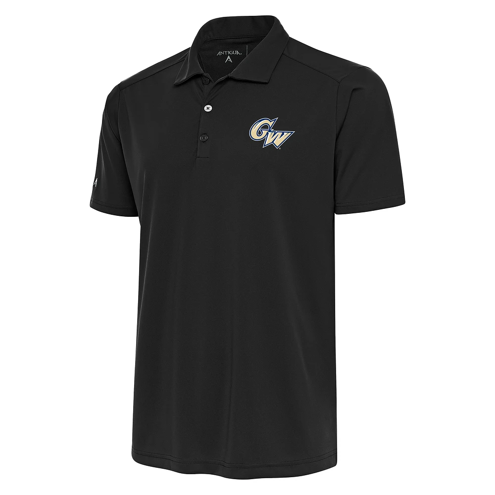 Men's Antigua Black George Washington University Tribute Polo