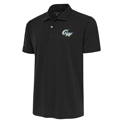 Men's Antigua  Black George Washington University Tribute Polo