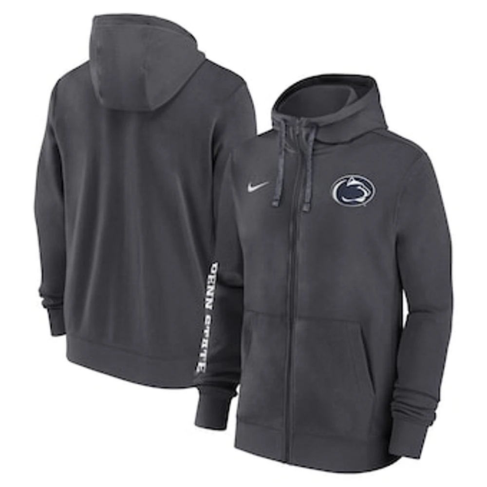 Men's Nike Anthracite Penn State Nittany Lions 2024 Sideline Full-Zip Hoodie