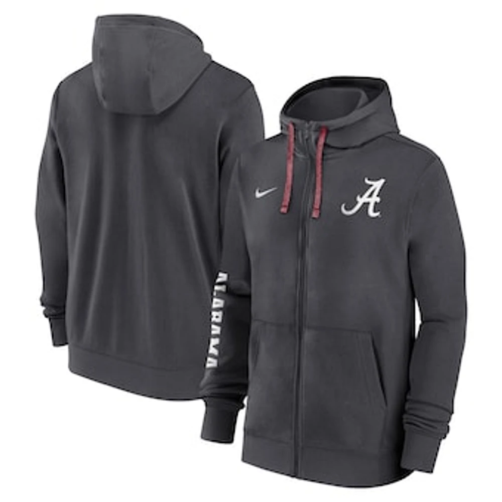 Men's Nike Anthracite Alabama Crimson Tide 2024 Sideline Full-Zip Hoodie