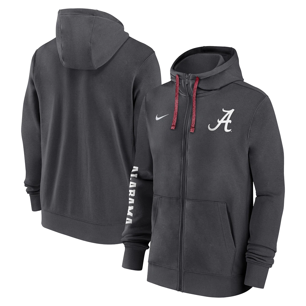 Men's Nike Anthracite Alabama Crimson Tide 2024 Sideline Full-Zip Hoodie