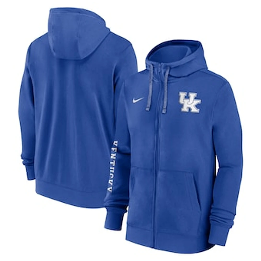 Men's Nike Royal Kentucky Wildcats 2024 Sideline Full-Zip Hoodie