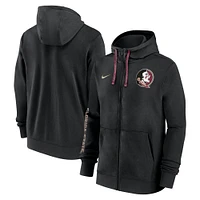 Men's Nike Black Florida State Seminoles 2024 Sideline Full-Zip Hoodie