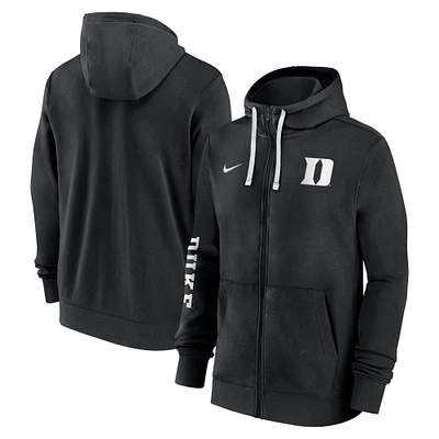 Men's Nike Black Duke Blue Devils 2024 Sideline Full-Zip Hoodie