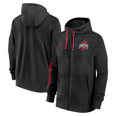 Men's Nike Black Ohio State Buckeyes 2024 Sideline Full-Zip Hoodie