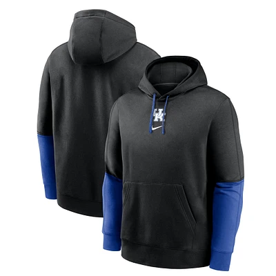 Men's Nike Anthracite/Royal Kentucky Wildcats 2024 Sideline Club Pullover Hoodie