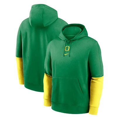 Men's Nike /Yellow Oregon Ducks 2024 Sideline Club Pullover Hoodie