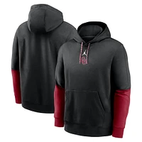 Men's Jordan Brand Black/Crimson Oklahoma Sooners 2024 Sideline Club Pullover Hoodie