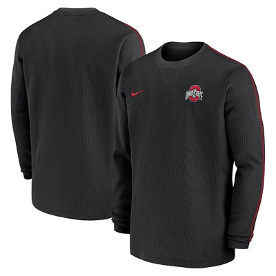 Men's Nike Black Ohio State Buckeyes 2024 Sideline Coaches Long Sleeve Top