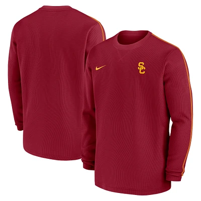 Men's Nike Cardinal USC Trojans 2024 Sideline Coaches Long Sleeve Top