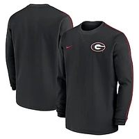 Men's Nike Black Georgia Bulldogs 2024 Sideline Coaches Long Sleeve Top