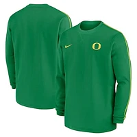 Men's Nike Green Oregon Ducks 2024 Sideline Coaches Long Sleeve Top