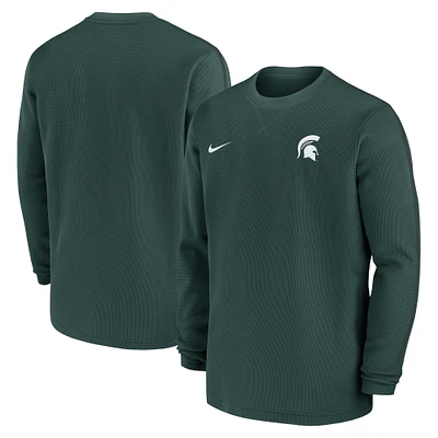 Men's Nike Green Michigan State Spartans 2024 Sideline Coaches Long Sleeve Top