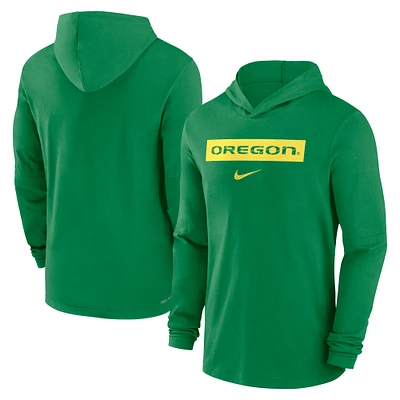 Men's Nike Green Oregon Ducks 2024 Sideline Hoodie Performance Long Sleeve T-Shirt