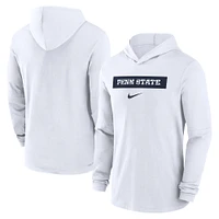 Men's Nike White Penn State Nittany Lions 2024 Sideline Hoodie Performance Long Sleeve T-Shirt