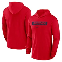 Men's Nike Red Arizona Wildcats 2024 Sideline Hoodie Performance Long Sleeve T-Shirt