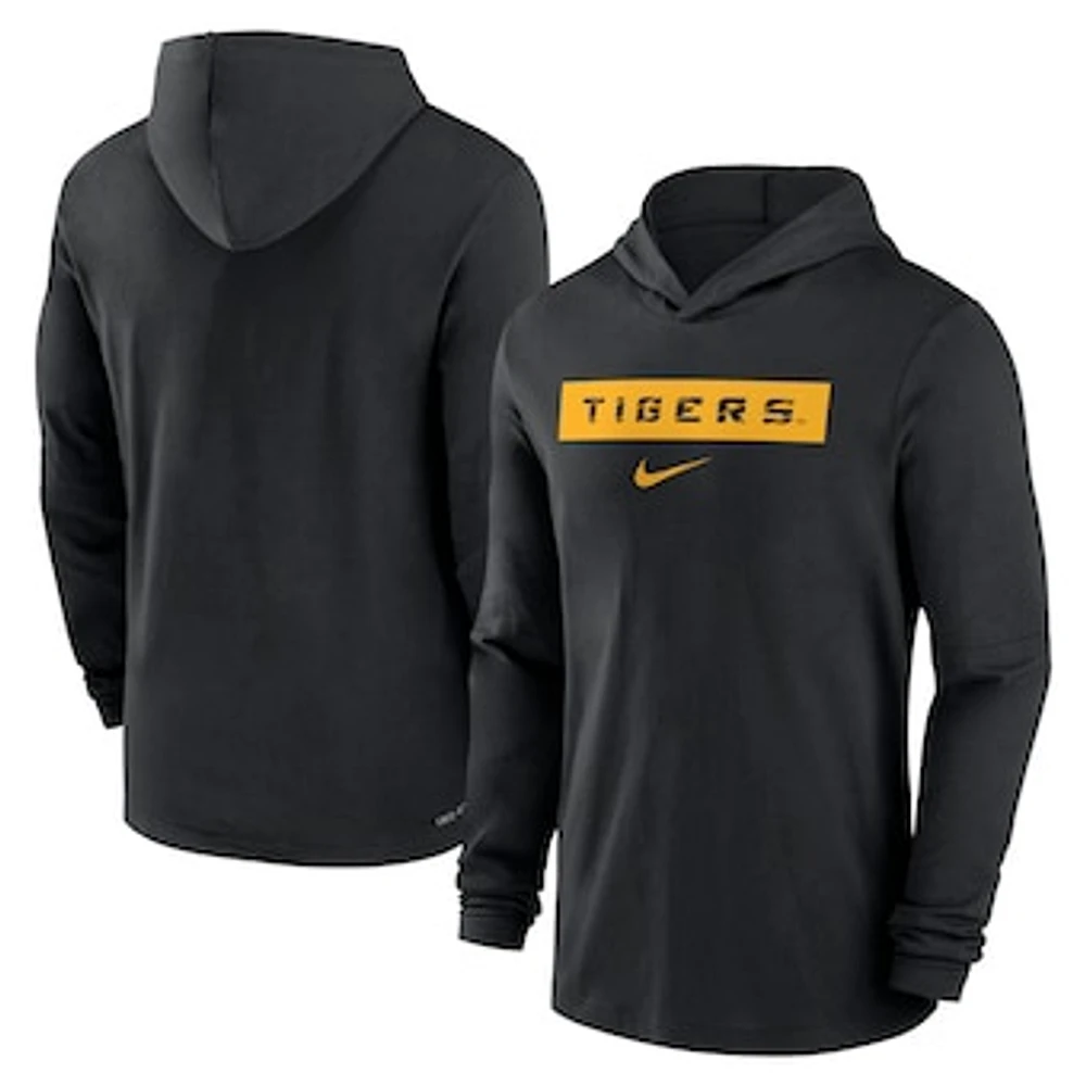 Men's Nike LSU Tigers 2024 Sideline Hoodie Performance Long Sleeve T-Shirt