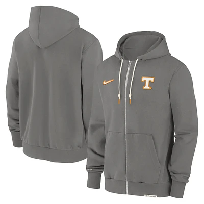 Men's Nike  Heather Gray Tennessee Volunteers 2024 Sideline Player Performance Full-Zip Hoodie Sweatshirt