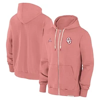 Men's Jordan Brand  Heather Crimson Oklahoma Sooners 2024 Sideline Player Performance Full-Zip Hoodie Sweatshirt