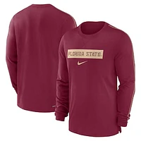 Men's Nike Garnet Florida State Seminoles 2024 Sideline Player Tri-Blend Performance Long Sleeve T-Shirt