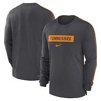 Men's Nike Anthracite Tennessee Volunteers 2024 Sideline Player Tri-Blend Performance Long Sleeve T-Shirt