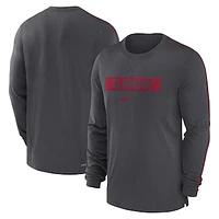 Men's Nike Anthracite Alabama Crimson Tide 2024 Sideline Player Tri-Blend Performance Long Sleeve T-Shirt