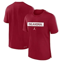 Men's Jordan Brand Crimson Oklahoma Sooners 2024/25 Sideline Player Performance Tri-Blend T-Shirt