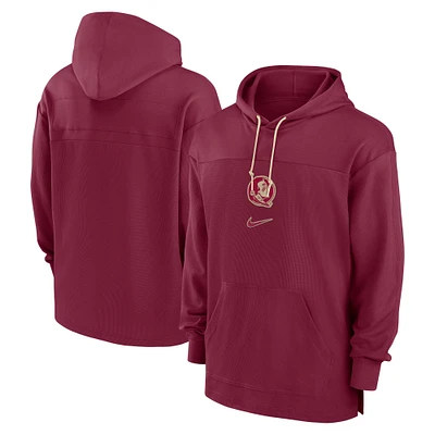 Men's Nike Garnet Florida State Seminoles 2024/25 Sideline Jersey Performance Pullover Hoodie