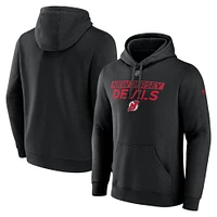 Men's Fanatics  Black New Jersey Devils Authentic Pro Core Primary Fleece Pullover Hoodie