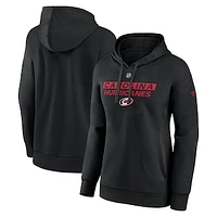 Women's Fanatics  Black Carolina Hurricanes Authentic Pro Core Primary Fleece Pullover Hoodie