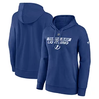 Women's Fanatics  Blue Tampa Bay Lightning Authentic Pro Core Primary Fleece Pullover Hoodie