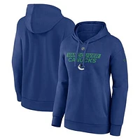 Women's Fanatics  Blue Vancouver Canucks Authentic Pro Core Primary Fleece Pullover Hoodie