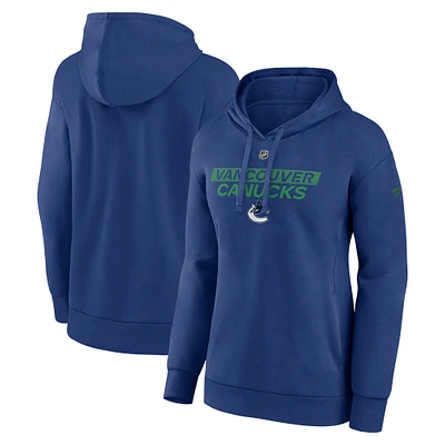 Women's Fanatics  Blue Vancouver Canucks Authentic Pro Core Primary Fleece Pullover Hoodie