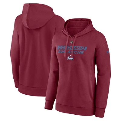 Women's Fanatics  Burgundy Colorado Avalanche Authentic Pro Core Primary Fleece Pullover Hoodie