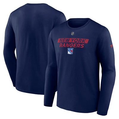 Men's Fanatics  Navy New York Rangers Authentic Pro Core Primary Long Sleeve T-Shirt