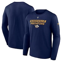 Men's Fanatics  Navy Nashville Predators Authentic Pro Core Primary Long Sleeve T-Shirt