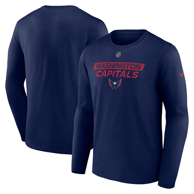 Men's Fanatics  Navy Washington Capitals Authentic Pro Core Primary Long Sleeve T-Shirt