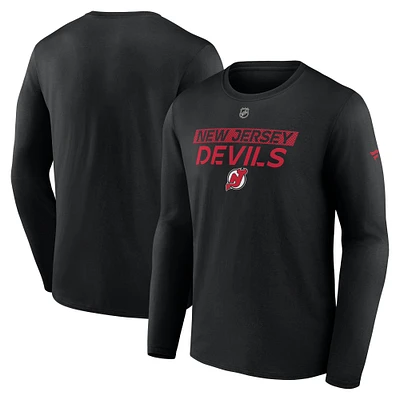 Men's Fanatics  Black New Jersey Devils Authentic Pro Core Primary Long Sleeve T-Shirt