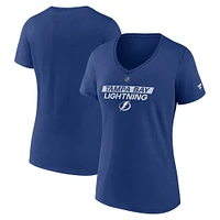 Women's Fanatics  Blue Tampa Bay Lightning Authentic Pro Core Primary V-Neck T-Shirt