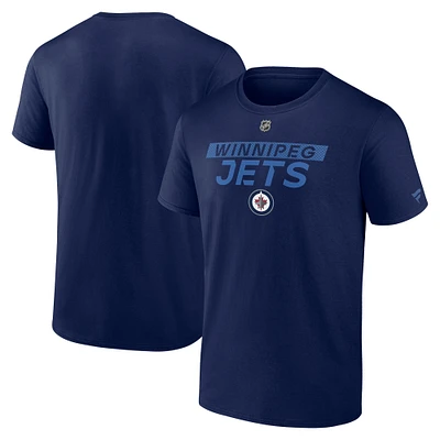 Men's Fanatics  Navy Winnipeg Jets Authentic Pro Core Primary T-Shirt