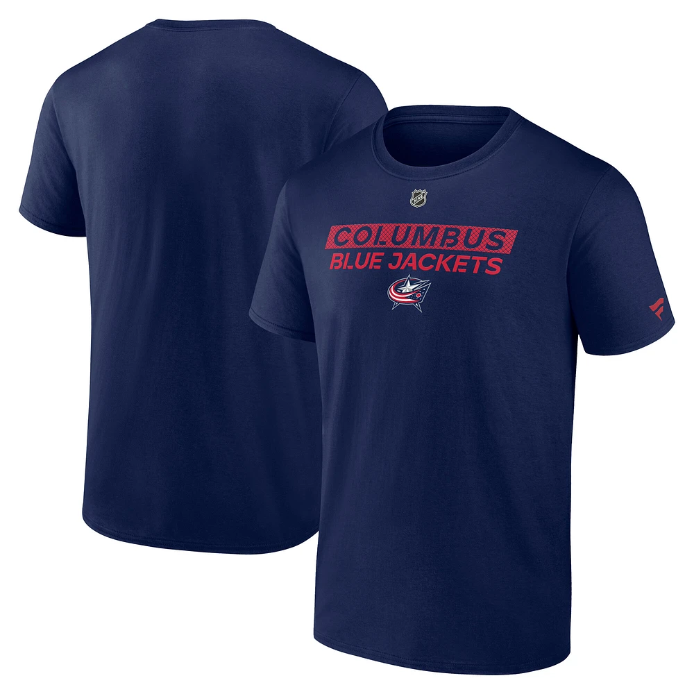 Men's Fanatics  Navy Columbus Blue Jackets Authentic Pro Core Primary T-Shirt