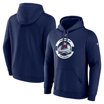 Men's Fanatics  Navy Colorado Avalanche Authentic Pro Core Secondary Fleece Pullover Hoodie