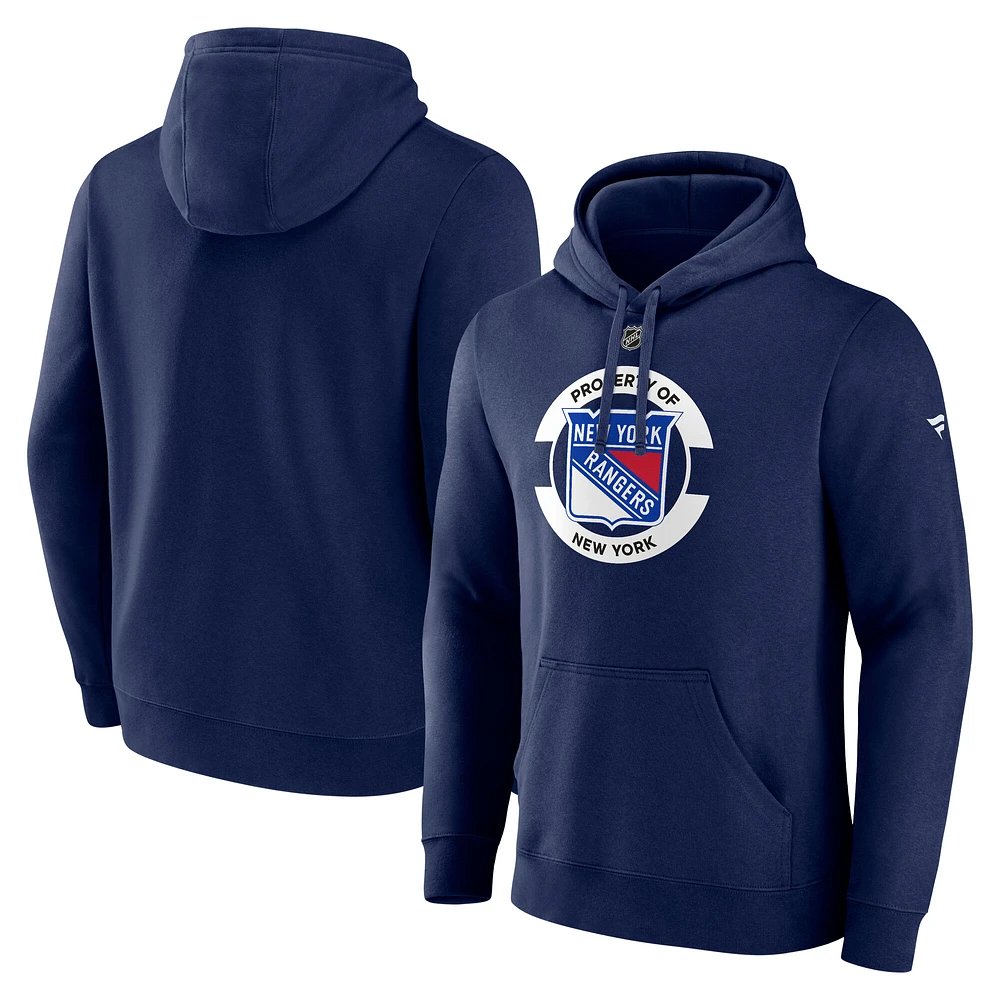 Men's Fanatics  Navy New York Rangers Authentic Pro Core Secondary Fleece Pullover Hoodie