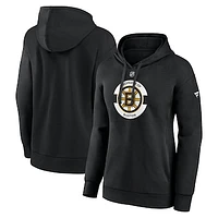 Women's Fanatics  Black Boston Bruins Authentic Pro Core Secondary Fleece Pullover Hoodie