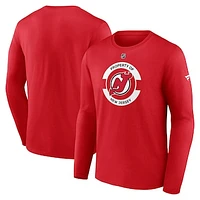 Men's Fanatics Red New Jersey Devils Authentic Pro Core Secondary Long Sleeve T-Shirt