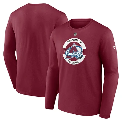 Men's Fanatics  Burgundy Colorado Avalanche Authentic Pro Core Secondary Long Sleeve T-Shirt