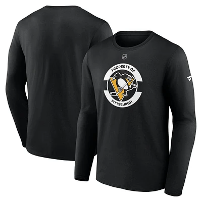 Men's Fanatics Black Pittsburgh Penguins Authentic Pro Core Secondary Long Sleeve T-Shirt