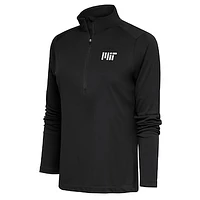 Women's Antigua  Charcoal MIT Engineers Tribute Half-Zip Pullover Top
