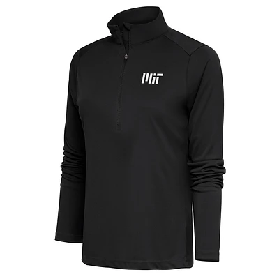 Women's Antigua  Charcoal MIT Engineers Tribute Half-Zip Pullover Top